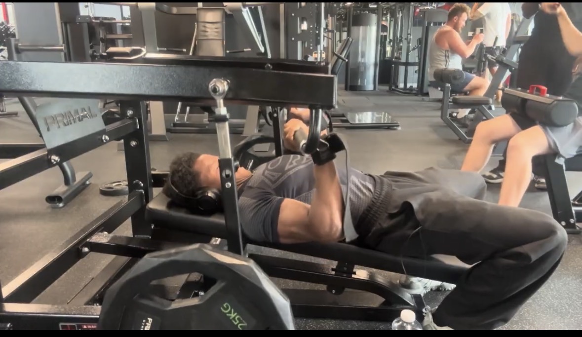 Josh training in the gym